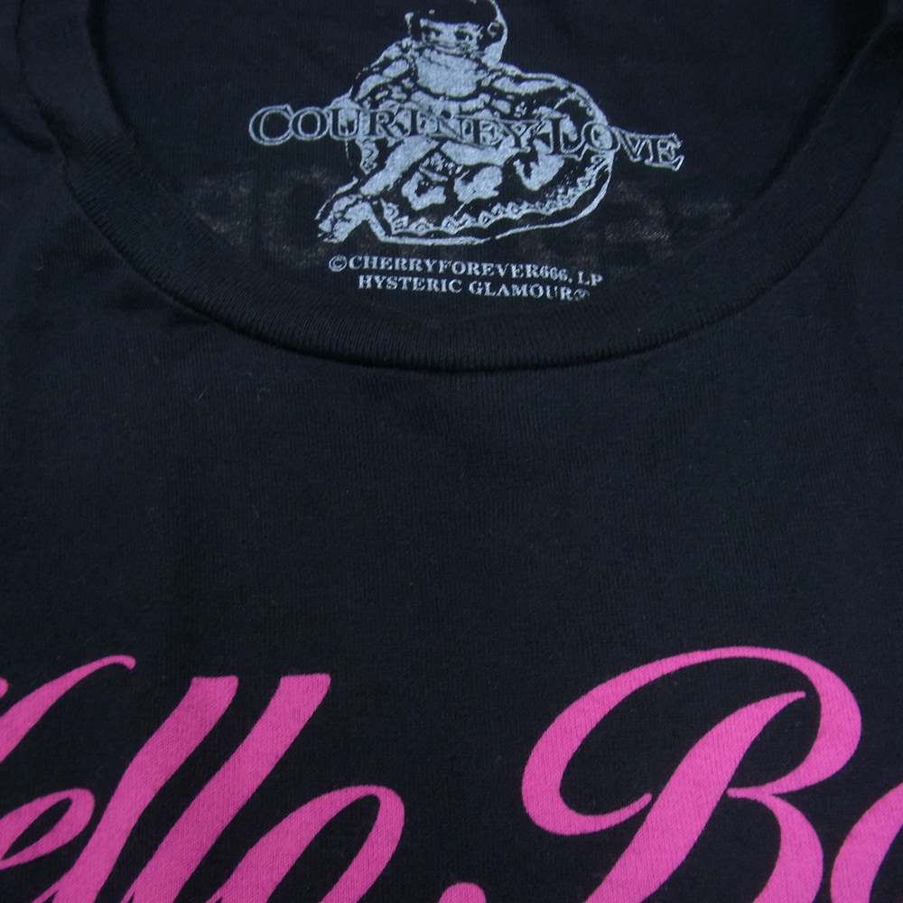 HYSTERIC GLAMOUR ヒステリックグラマー 0253CL11 COURTNEY LOVE HELLO BOYS pt T-SH コートニーラブ フォトプリント Tシャツ 長袖 ブラック系 S【中古】