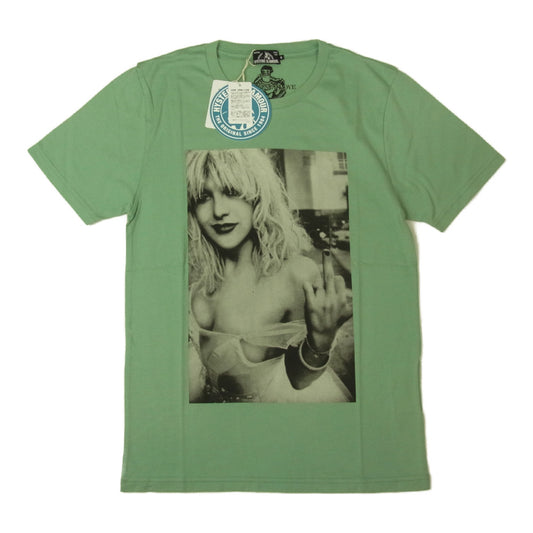 HYSTERIC GLAMOUR ヒステリックグラマー 0263CT15 COURTNEY LOVE コートニー ラブ 1994 T-SH プリント Tシャツ グリーン系 S【新古品】【未使用】【中古】