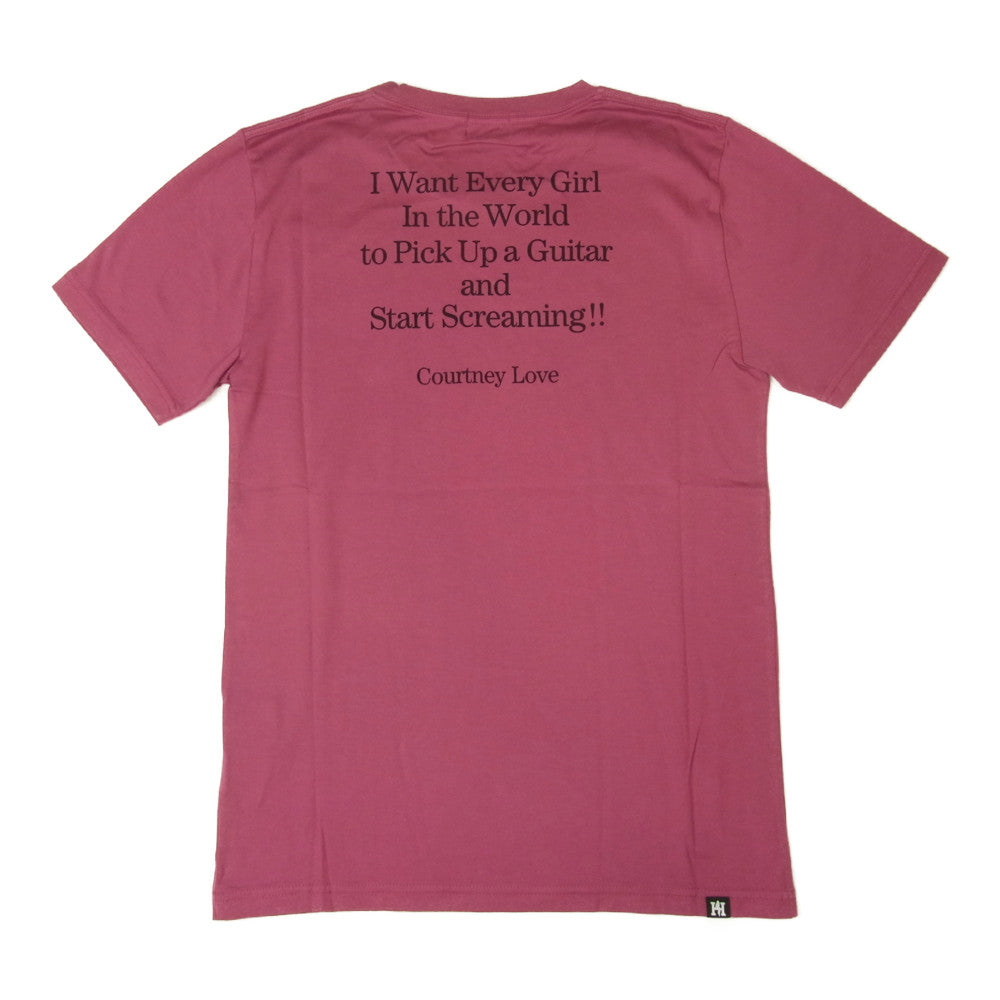 HYSTERIC GLAMOUR ヒステリックグラマー 0261CT26 COURTNEY LOVE コートニー ラブ プリント Tシャツ レッド系【新古品】【未使用】【中古】