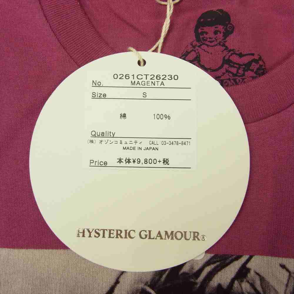 HYSTERIC GLAMOUR ヒステリックグラマー 0261CT26 COURTNEY LOVE コートニー ラブ プリント Tシャツ レッド系【新古品】【未使用】【中古】