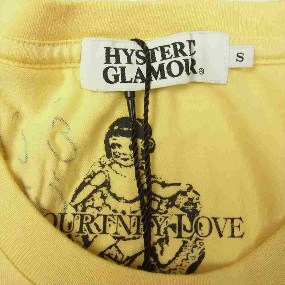 HYSTERIC GLAMOUR ヒステリックグラマー 0241CT24 COURTNEY LOVE コートニー ラブ フォトプリント Tシャツ イエロー系 S【新古品】【未使用】【中古】