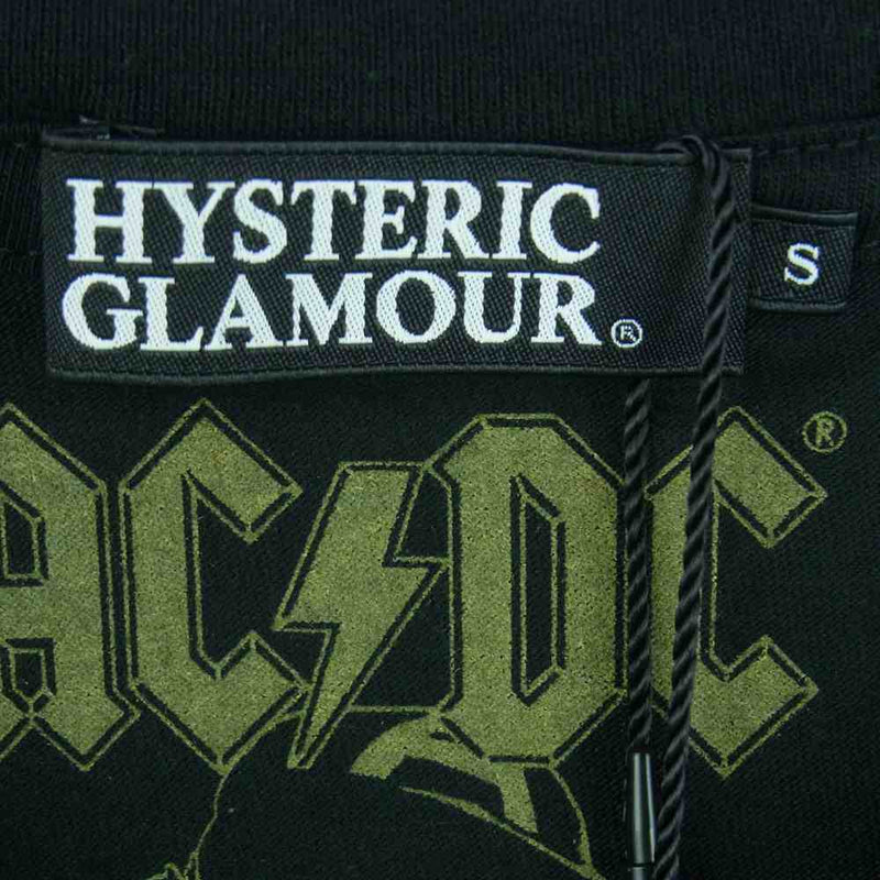 HYSTERIC GLAMOUR ヒステリックグラマー 0243CT13296 ACDC EUROPE TOUR 88 pt T-SH プリント 半袖  Tシャツ ブラック系 S【新古品】【未使用】【中古】