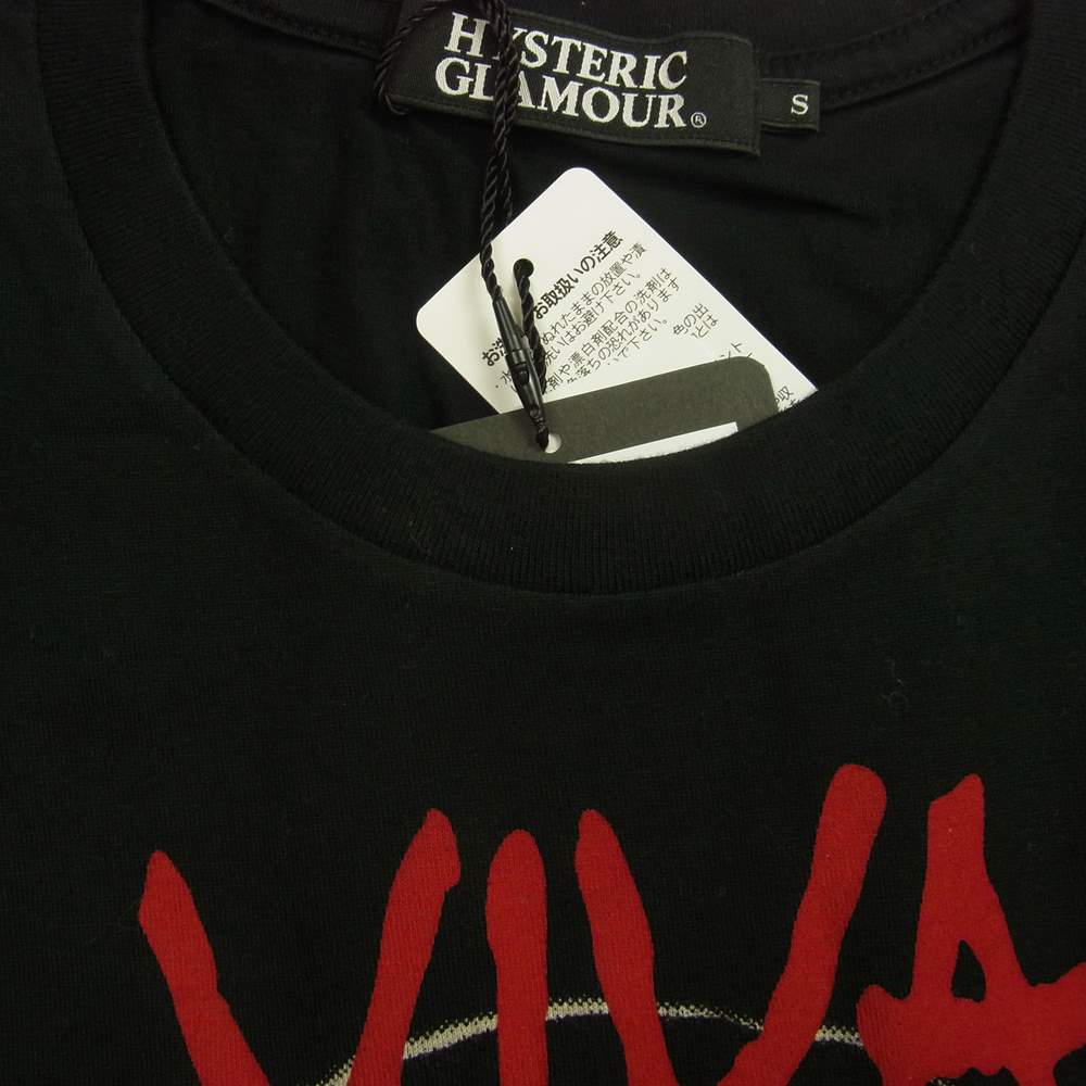 HYSTERIC GLAMOUR ヒステリックグラマー 0243CT14 VIVA! HYSTERIC ガールプリント Tシャツ ブラック系 S【新古品】【未使用】【中古】
