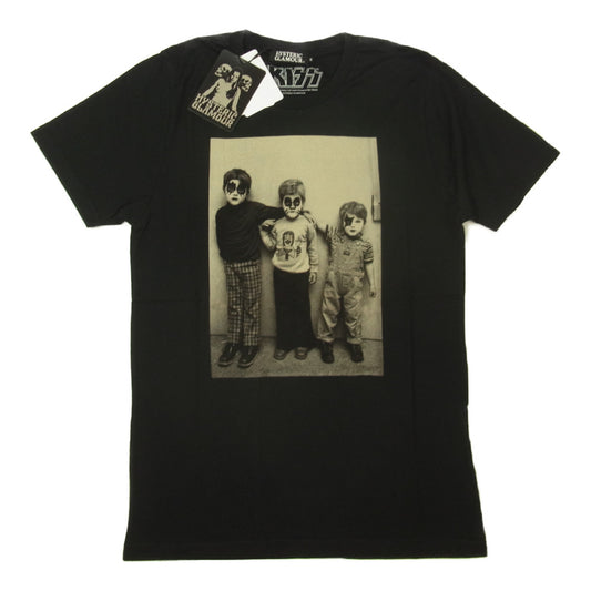 HYSTERIC GLAMOUR ヒステリックグラマー 0251CT09  KISS CHILD pt T-SH キス プリント Tシャツ ブラック ブラック系 S【新古品】【未使用】【中古】