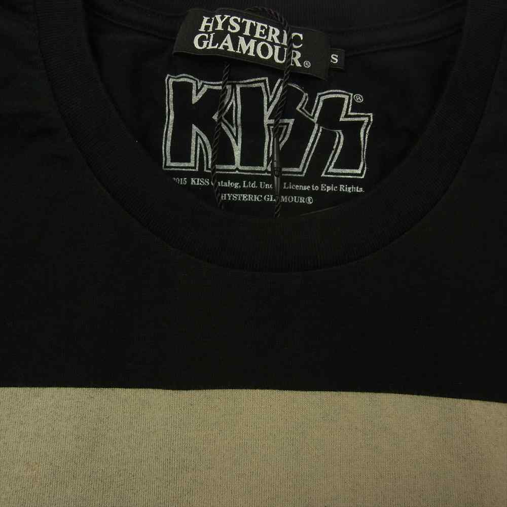 HYSTERIC GLAMOUR ヒステリックグラマー 0251CT09  KISS CHILD pt T-SH キス プリント Tシャツ ブラック ブラック系 S【新古品】【未使用】【中古】