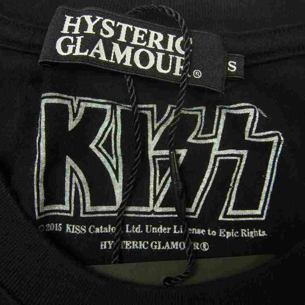 HYSTERIC GLAMOUR ヒステリックグラマー 0251CT09  KISS CHILD pt T-SH キス プリント Tシャツ ブラック ブラック系 S【新古品】【未使用】【中古】