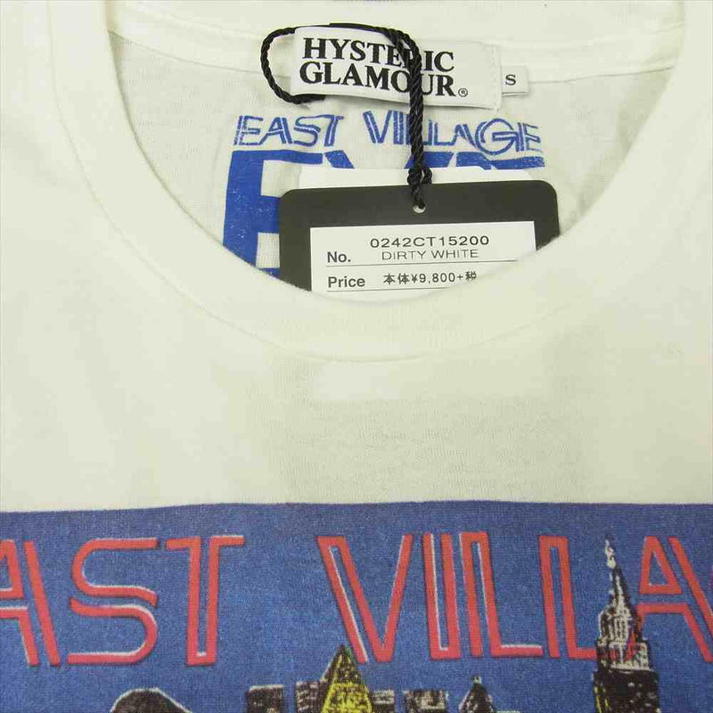 HYSTERIC GLAMOUR ヒステリックグラマー 0242CT15 EAST VILLAGE EYE イーストヴィレッジアイ プリント Tシャツ ホワイト系 S【新古品】【未使用】【中古】