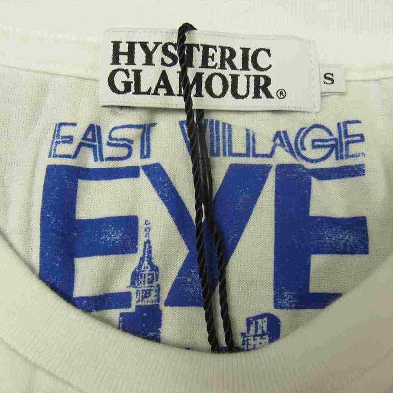 HYSTERIC GLAMOUR ヒステリックグラマー 0242CT15 EAST VILLAGE EYE イーストヴィレッジアイ プリント Tシャツ ホワイト系 S【新古品】【未使用】【中古】