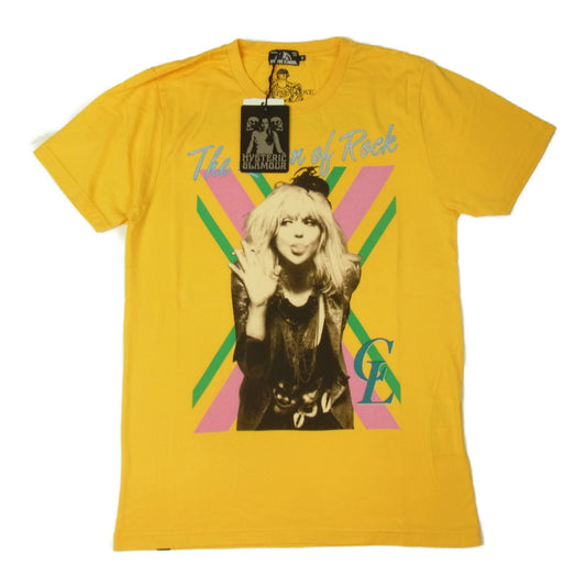 HYSTERIC GLAMOUR ヒステリックグラマー 0252CT05 COURTNEY LOVE コートニー ラブ プリント Tシャツ イエロー系 S【新古品】【未使用】【中古】