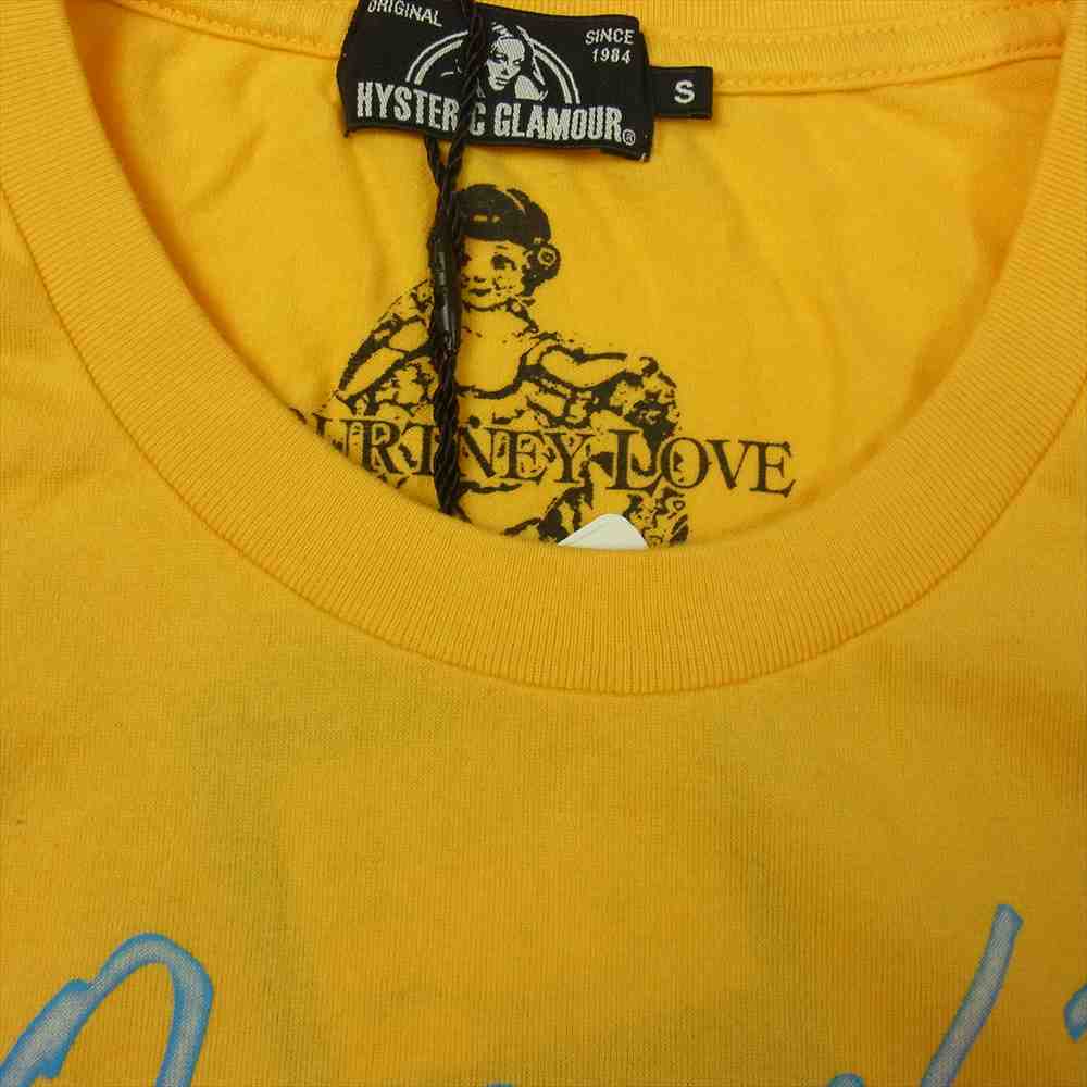 HYSTERIC GLAMOUR ヒステリックグラマー 0252CT05 COURTNEY LOVE コートニー ラブ プリント Tシャツ イエロー系 S【新古品】【未使用】【中古】