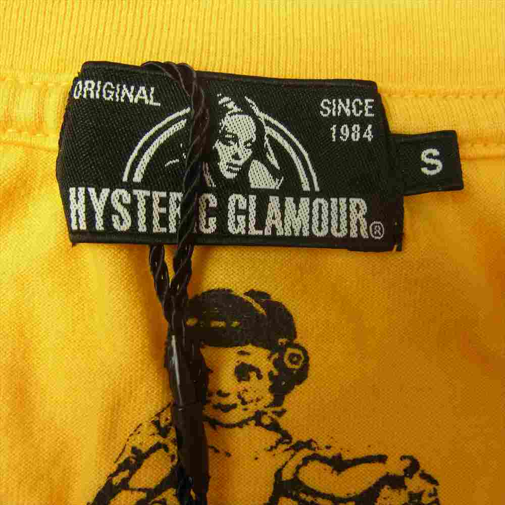 HYSTERIC GLAMOUR ヒステリックグラマー 0252CT05 COURTNEY LOVE コートニー ラブ プリント Tシャツ イエロー系 S【新古品】【未使用】【中古】