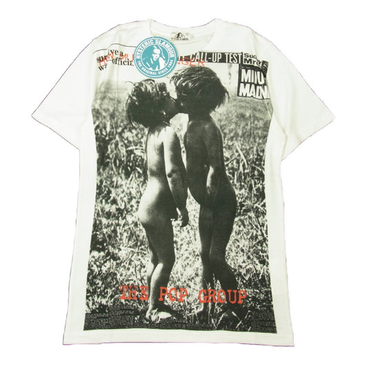 HYSTERIC GLAMOUR ヒステリックグラマー 0261CT33 THE POP GROUP ポップグループ THE POP GROUP プリント Tシャツ ホワイト系 S【新古品】【未使用】【中古】