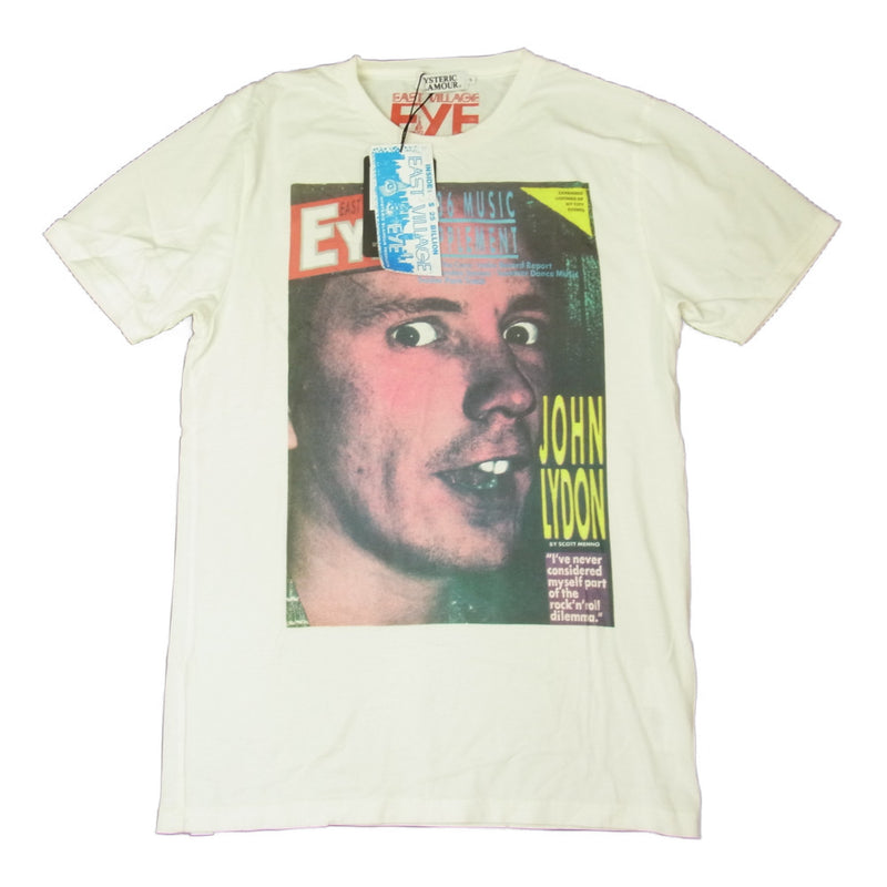 HYSTERIC GLAMOUR ヒステリックグラマー 0242CT16 EAST VILLAGE EYE イーストヴィレッジアイ プリント Tシャツ ホワイト系 S【新古品】【未使用】【中古】