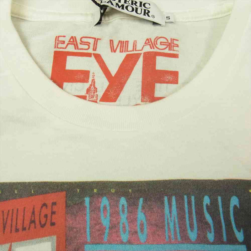 HYSTERIC GLAMOUR ヒステリックグラマー 0242CT16 EAST VILLAGE EYE イーストヴィレッジアイ プリント Tシャツ ホワイト系 S【新古品】【未使用】【中古】