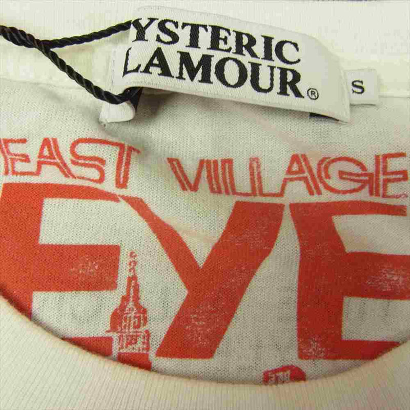 HYSTERIC GLAMOUR ヒステリックグラマー 0242CT16 EAST VILLAGE EYE イーストヴィレッジアイ プリント Tシャツ ホワイト系 S【新古品】【未使用】【中古】