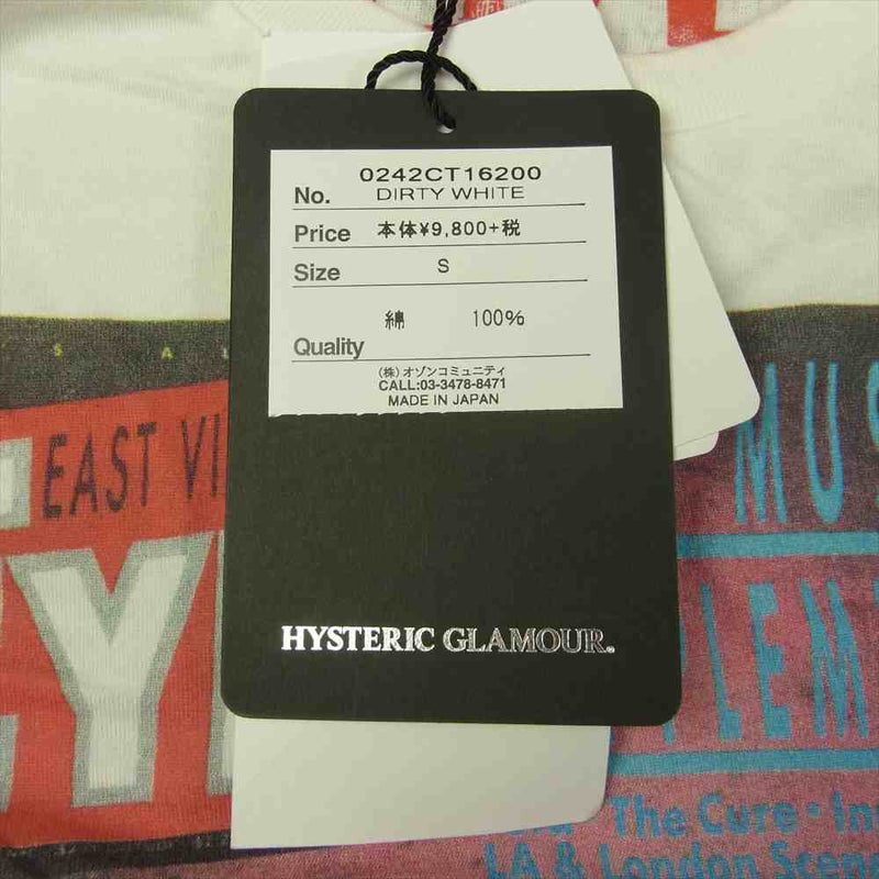 HYSTERIC GLAMOUR ヒステリックグラマー 0242CT16 EAST VILLAGE EYE イーストヴィレッジアイ プリント Tシャツ ホワイト系 S【新古品】【未使用】【中古】