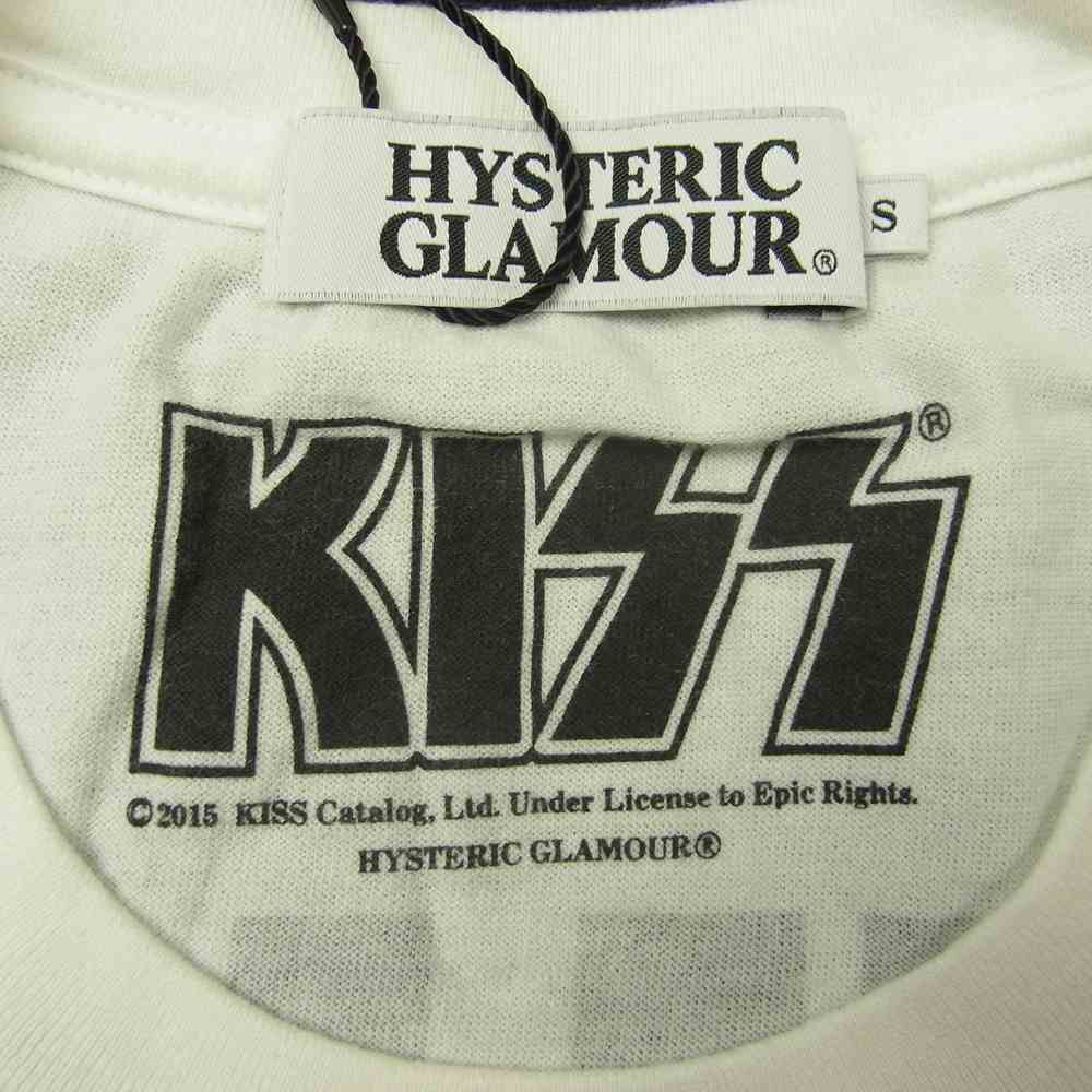 HYSTERIC GLAMOUR ヒステリックグラマー 0251CT21 KISS 1973pt T-SH キス プリント Tシャツ ホワイト ホワイト系 S【新古品】【未使用】【中古】