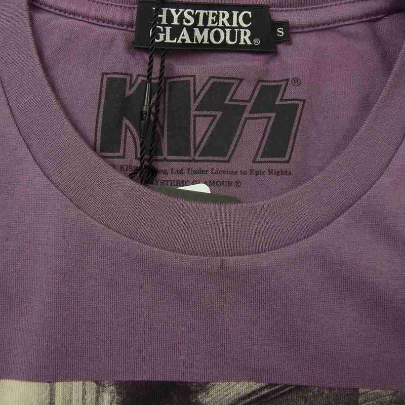 HYSTERIC GLAMOUR ヒステリックグラマー 0251CT04　 KISS/KISS1974 pt T-SH キス プリント Tシャツ パープル パープル系 S【新古品】【未使用】【中古】