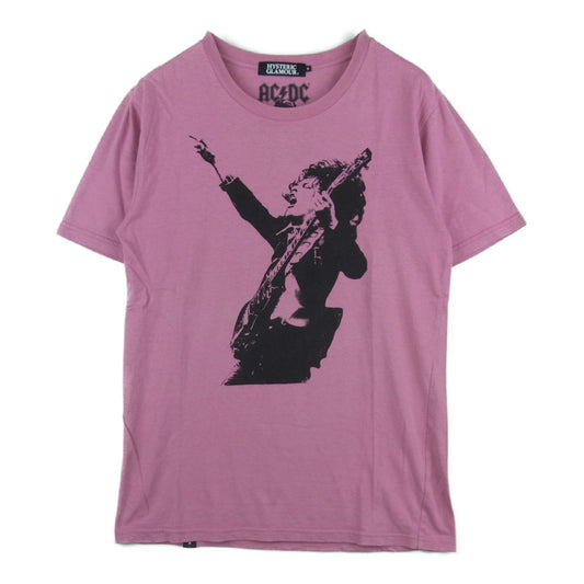 HYSTERIC GLAMOUR ヒステリックグラマー 0201CT12 AC/DC フォト プリント 半袖 Tシャツ ピンク系 S【中古】