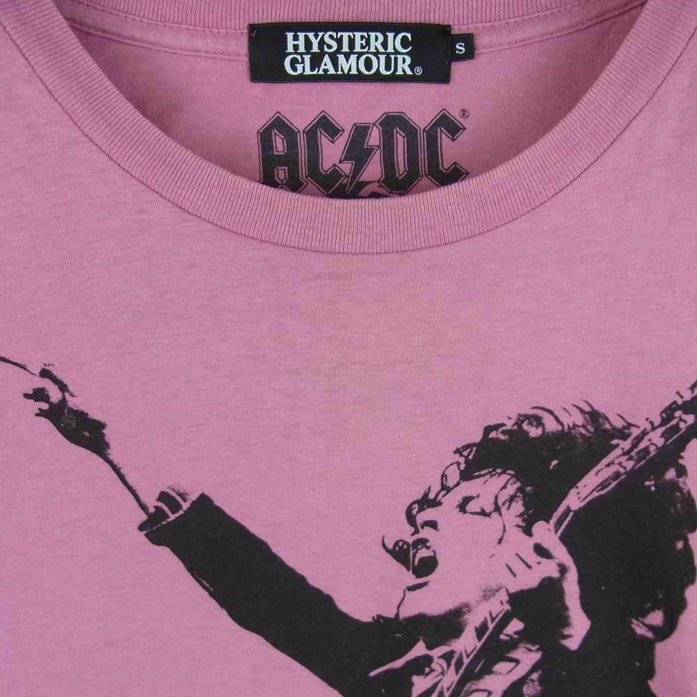 HYSTERIC GLAMOUR ヒステリックグラマー 0201CT12 AC/DC フォト プリント 半袖 Tシャツ ピンク系 S【中古】