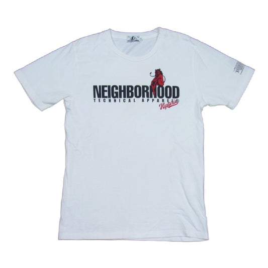 HYSTERIC GLAMOUR ヒステリックグラマー 0253CT17 × NEIGHBORHOOD ネイバーフッド DEVIL WOMAN pt プリント Tシャツ ホワイト系 S【中古】