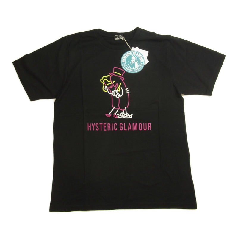 HYSTERIC GLAMOUR ヒステリックグラマー 02193CT01 野口強 NIGHT GROOVE Ｔシャツ ブラック系 M【新古品】【未使用】【中古】