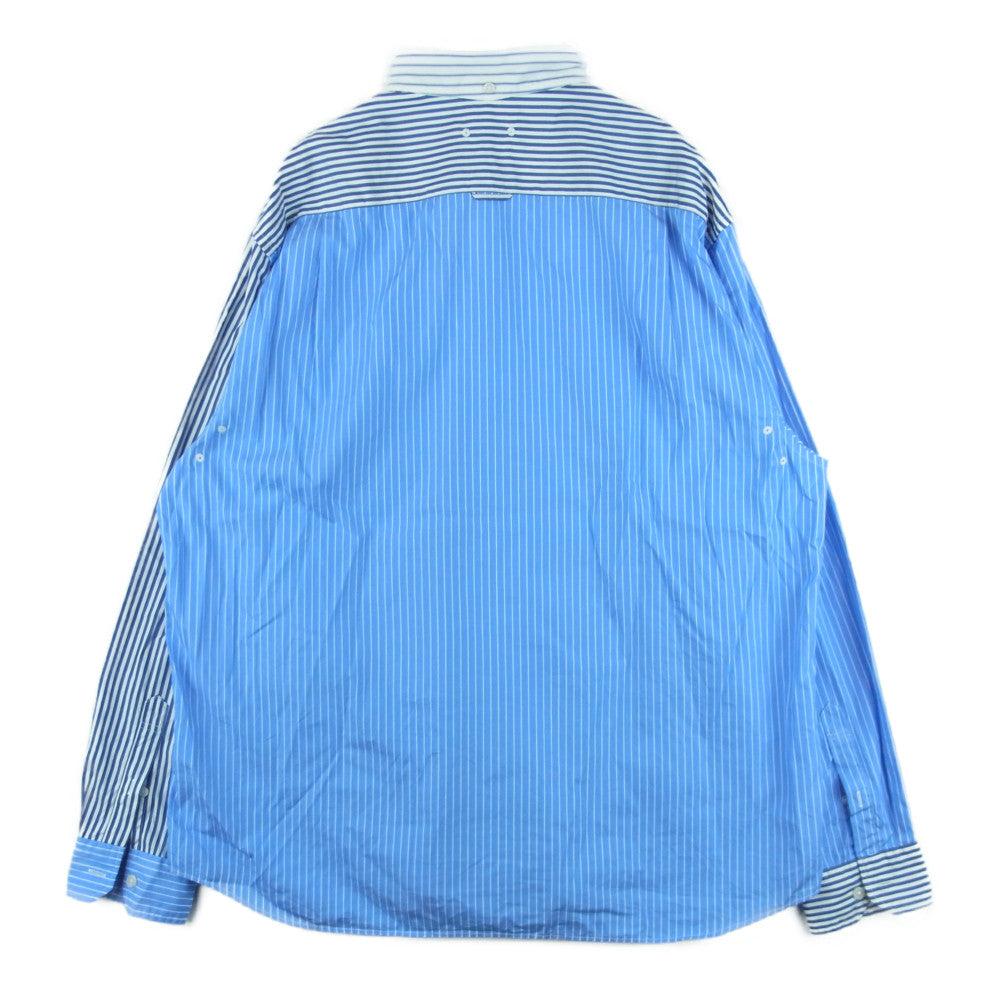 SOPHNET. ソフネット SOPH-220029 MULTI PATTERN BIG B.D SHIRT マルチパターン ボタンダウン ビッグ 長袖 シャツ ライトブルー系 ホワイト系 L【美品】【中古】
