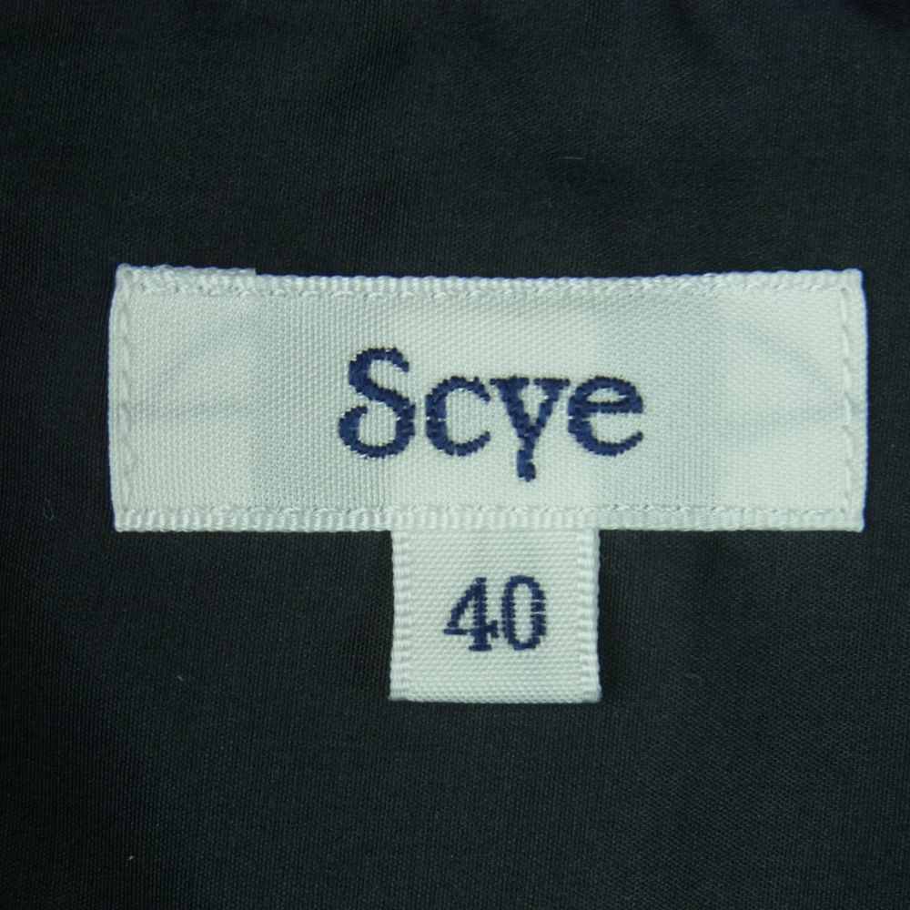 Scye サイ コットン シルク タフタ キャンプカラー オープンカラー 半袖 シャツ ブラック系 40【美品】【中古】