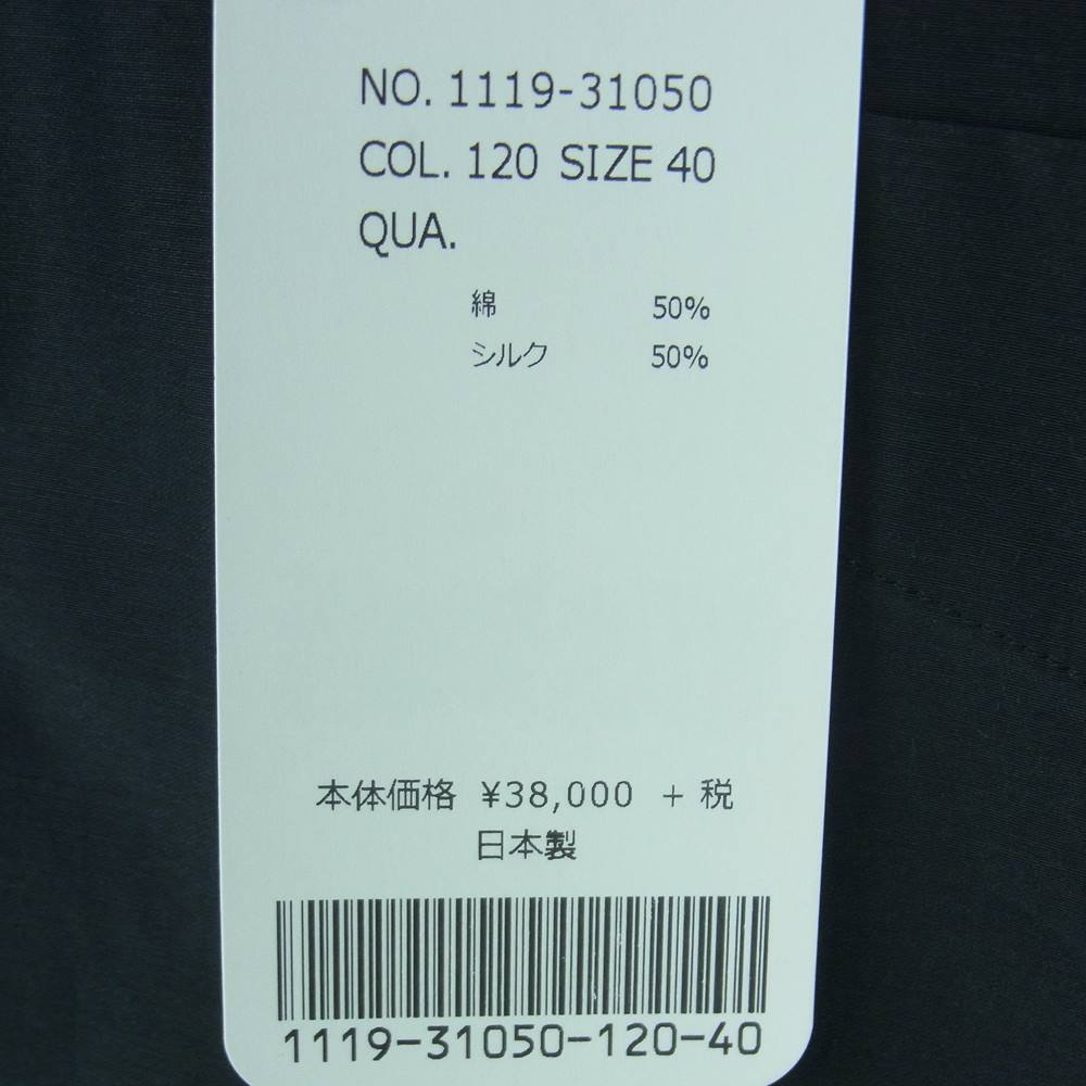 Scye サイ コットン シルク タフタ キャンプカラー オープンカラー 半袖 シャツ ブラック系 40【美品】【中古】