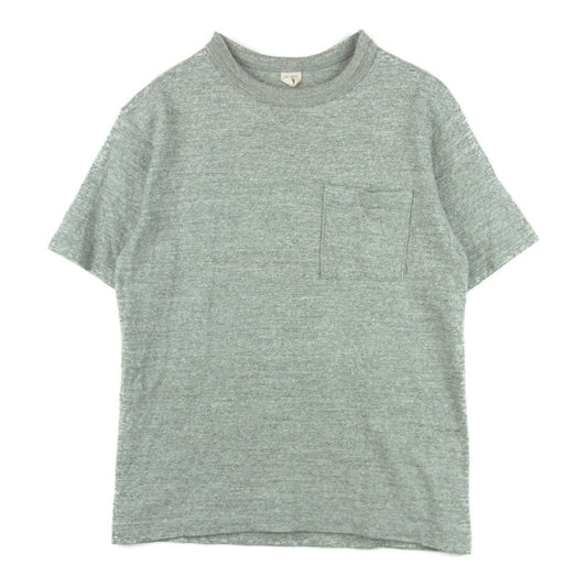 WAREHOUSE ウエアハウス 霜降り 無地 ポケット 半袖 Tシャツ コットン 日本製 グレー系 S【中古】