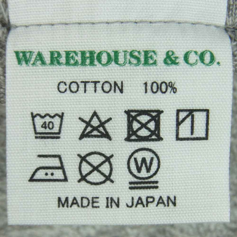 WAREHOUSE ウエアハウス 霜降り 無地 ポケット 半袖 Tシャツ コットン 日本製 グレー系 S【中古】