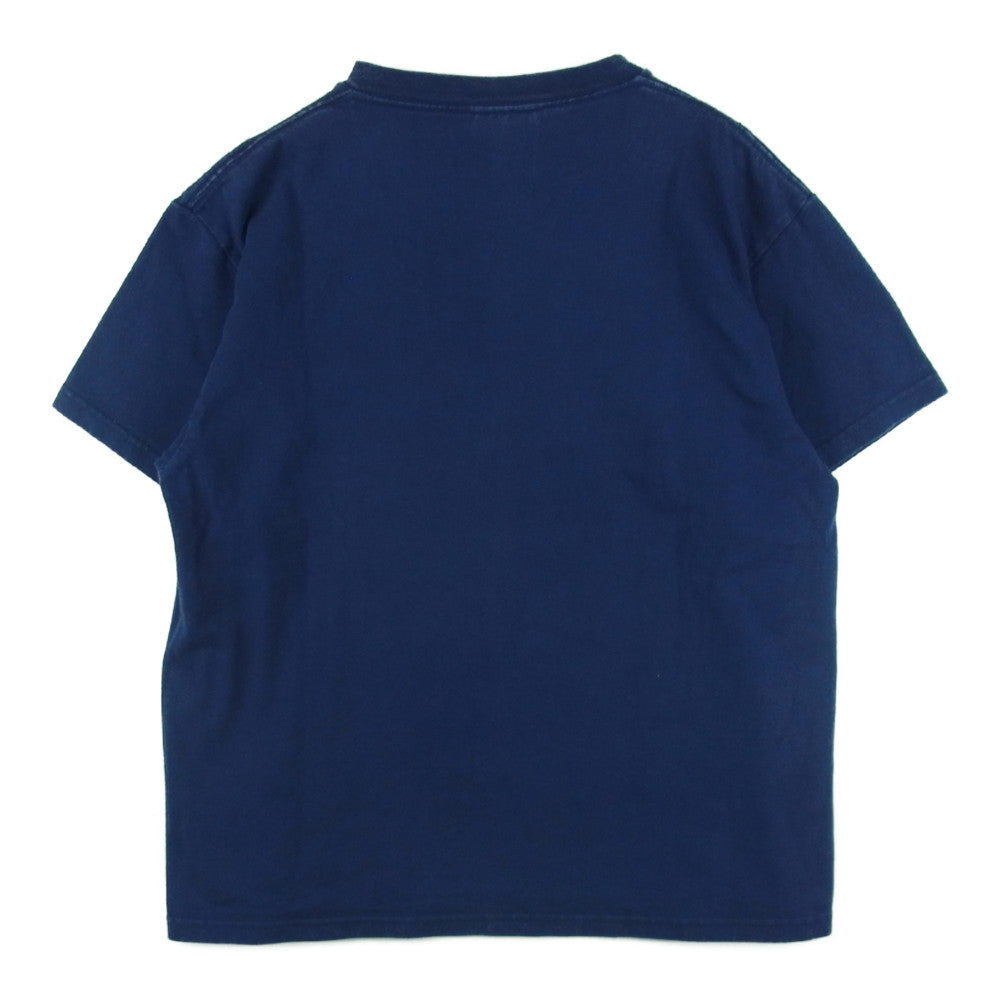 NIKE ナイキ 90s~00s 胸 刺繍 ロゴ 半袖 Tシャツ コットン アメリカ製 ネイビー系 S【中古】