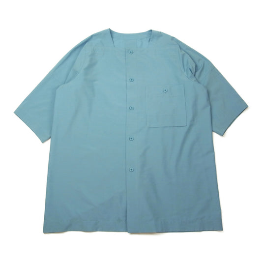 ISSEY MIYAKE イッセイミヤケ 132 5. イチサンニーゴー 19SS IL91FJ051 スクエア ネック 半袖 シャツ  ブルー系 3【美品】【中古】