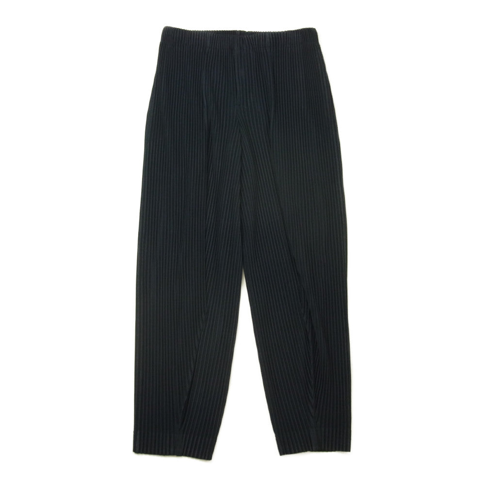 ISSEY MIYAKE イッセイミヤケ HOMME PLISSE オムプリッセ HP13JF125 プリーツ加工 センタープレス パンツ ネイビー系 1【美品】【中古】