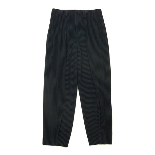 ISSEY MIYAKE イッセイミヤケ HOMME PLISSE オムプリッセ HP13JF125 プリーツ加工 センタープレス パンツ ネイビー系 1【美品】【中古】