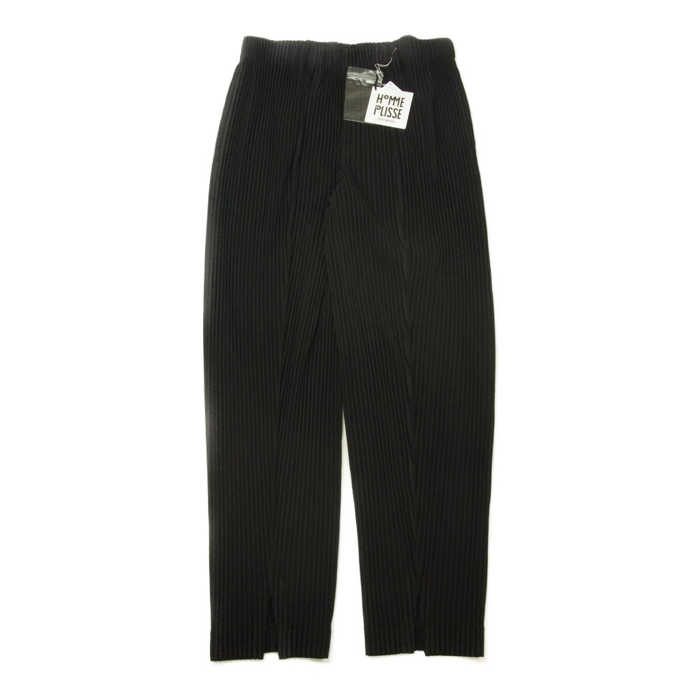 ISSEY MIYAKE イッセイミヤケ HOMME PLISSE オムプリッセ 22SS HP21JF163 TAILORED PLEATS プリーツ加工 スリット テーラードパンツ ブラック系 3【美品】【中古】