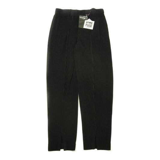 ISSEY MIYAKE イッセイミヤケ HOMME PLISSE オムプリッセ 22SS HP21JF163 TAILORED PLEATS プリーツ加工 スリット テーラードパンツ ブラック系 3【美品】【中古】