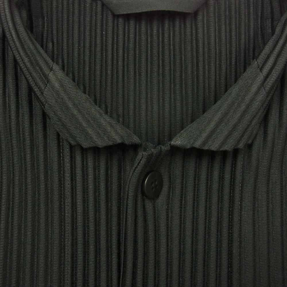 ISSEY MIYAKE イッセイミヤケ HOMME PLISSE オムプリッセ 22SS HP21JJ111 プリーツ加工 スタンドカラー シャツ ブラック系 3【美品】【中古】