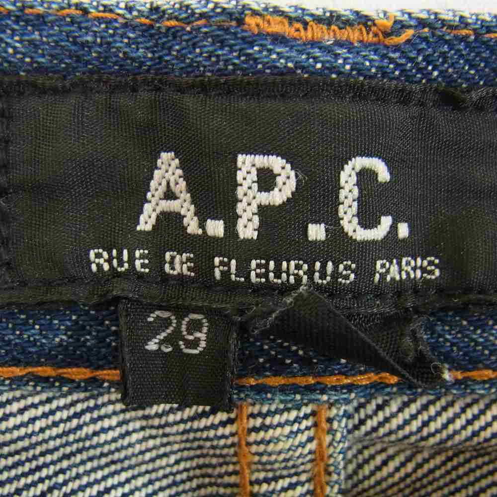 A.P.C. アーペーセー D-TK447 ストレート デニム パンツ インディゴブルー系 29【中古】