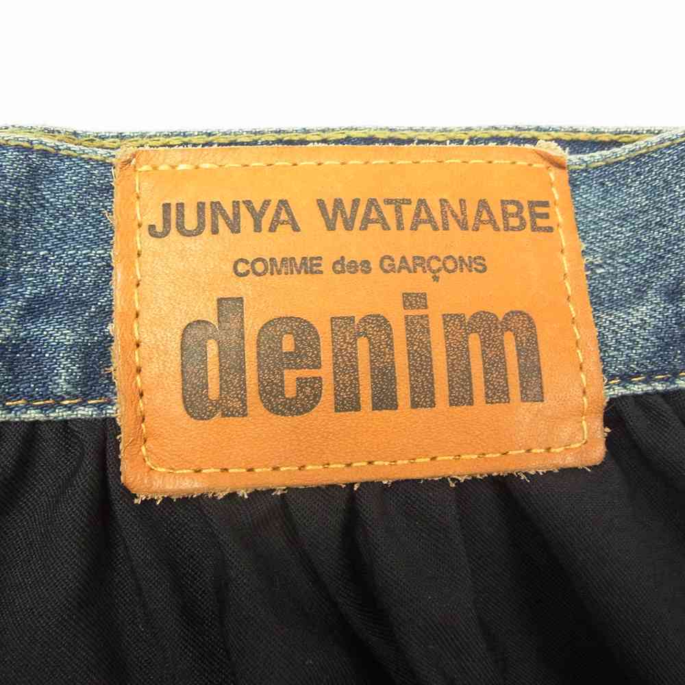 JUNYA WATANABE COMME des GARCONS ジュンヤワタナベコムデギャルソン denim XB S017 AD2018 デニム ウールギャバ ドッキング スカート インディゴブルー系 XS【中古】