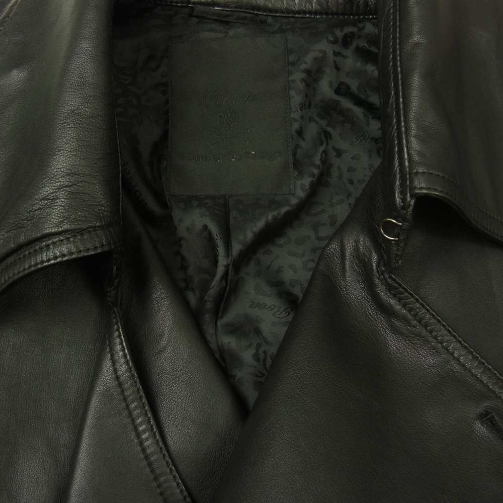 ROEN ロエン × semantic design セマンティックデザイン レザー トレンチコート ブラック系 L【中古】