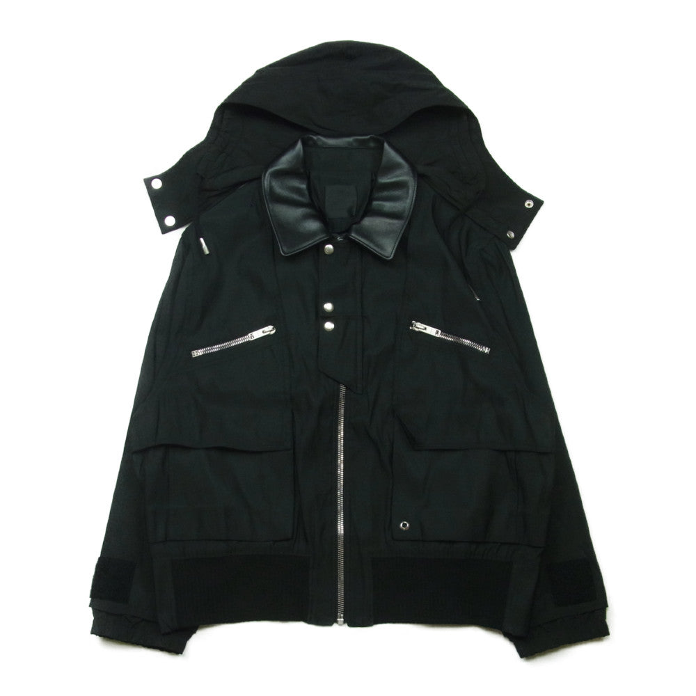 GIVENCHY ジバンシィ BM00QX13P3 国内正規品 ツイル フーデッド ジャケット ブラック系 56【中古】