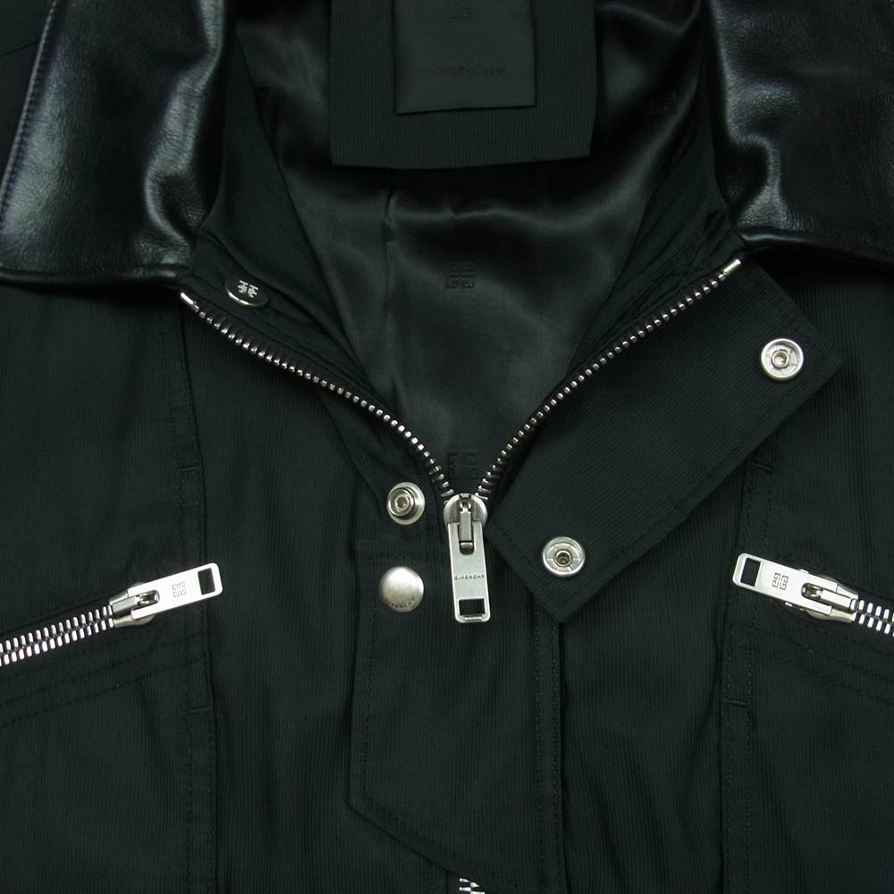 GIVENCHY ジバンシィ BM00QX13P3 国内正規品 ツイル フーデッド ジャケット ブラック系 56【中古】