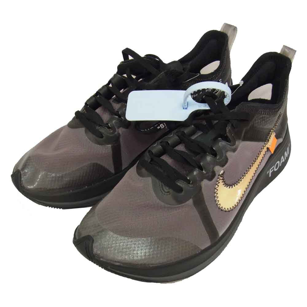 NIKE ナイキ AJ4588-001 × OFF-WHITE オフホワイト THE TEN ZOOM FLY ズーム フライ スニーカー ブラック系 26.5cm【極上美品】【中古】