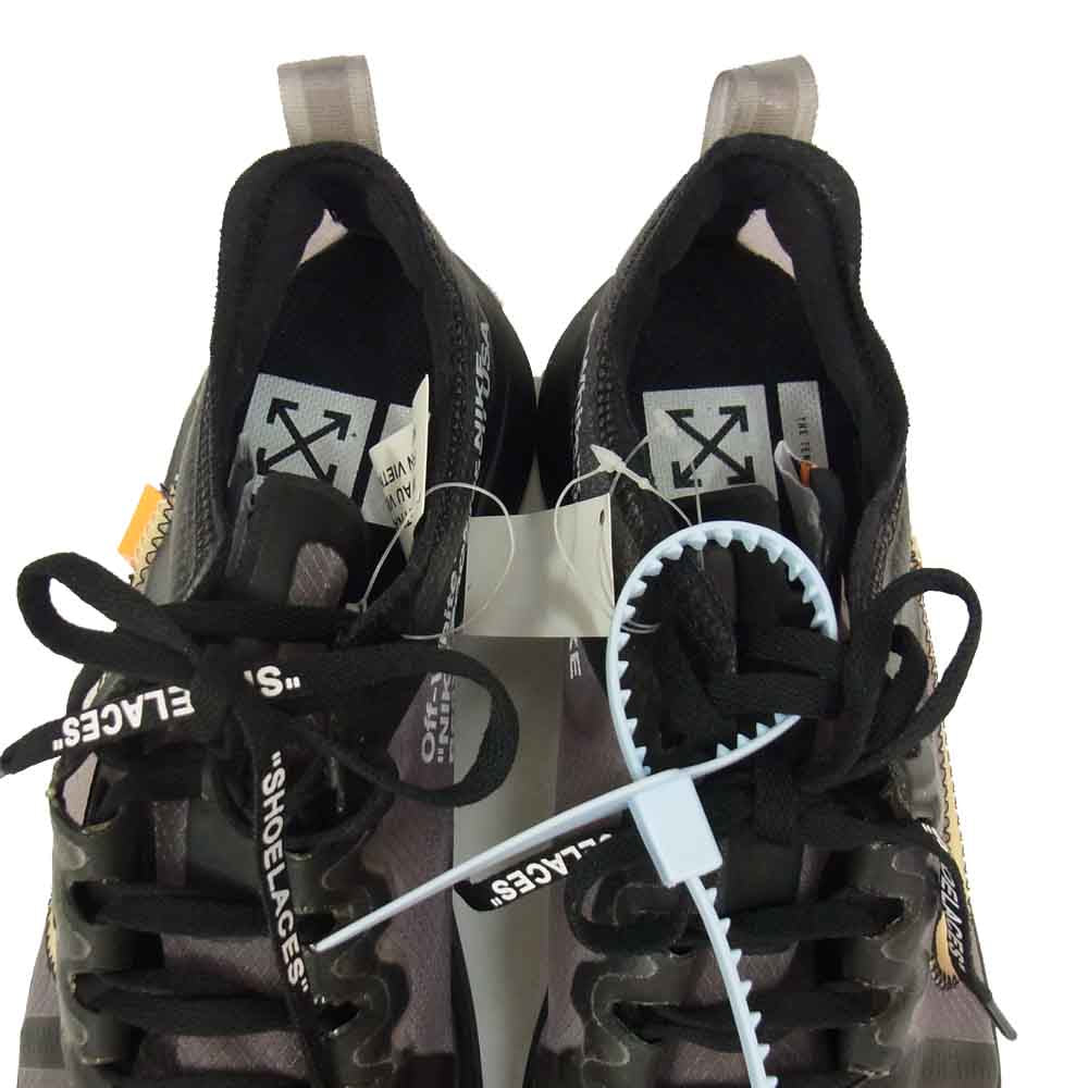 NIKE ナイキ AJ4588-001 × OFF-WHITE オフホワイト THE TEN ZOOM FLY ズーム フライ スニーカー ブラック系 26.5cm【極上美品】【中古】