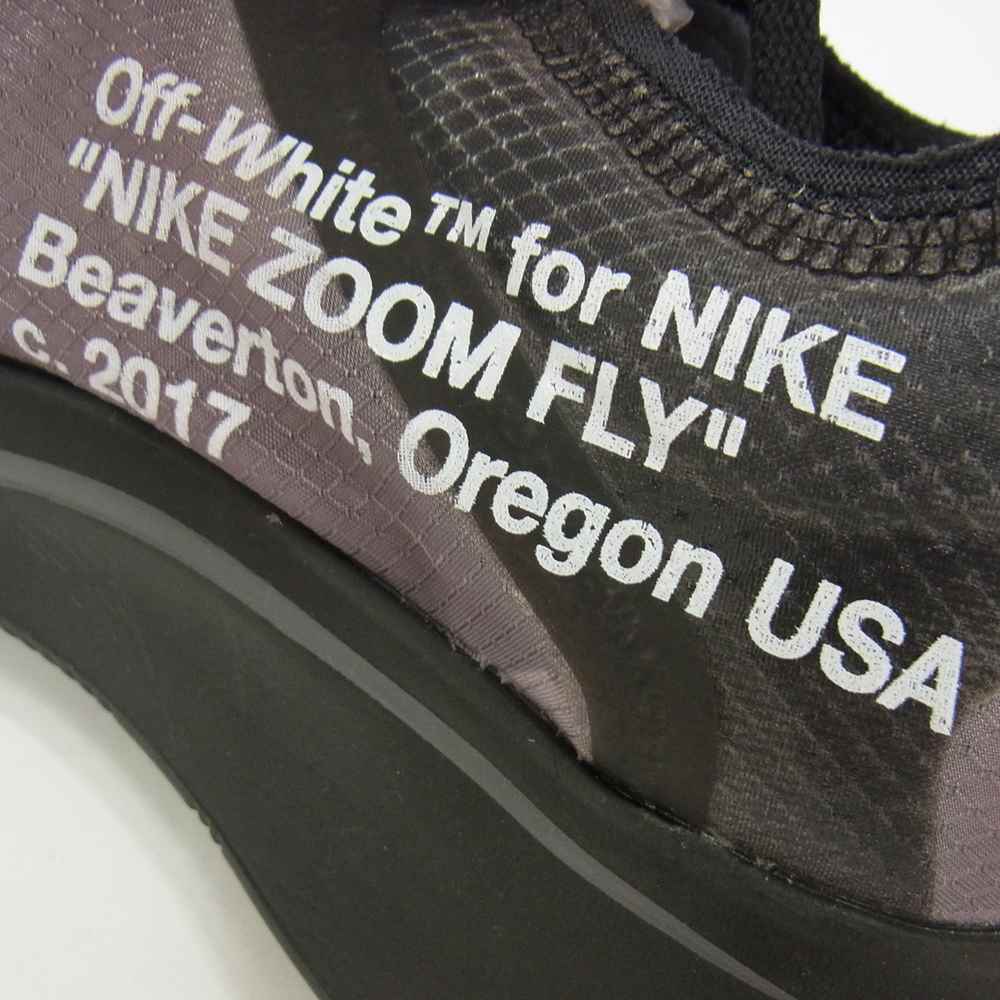 NIKE ナイキ AJ4588-001 × OFF-WHITE オフホワイト THE TEN ZOOM FLY ズーム フライ スニーカー ブラック系 26.5cm【極上美品】【中古】