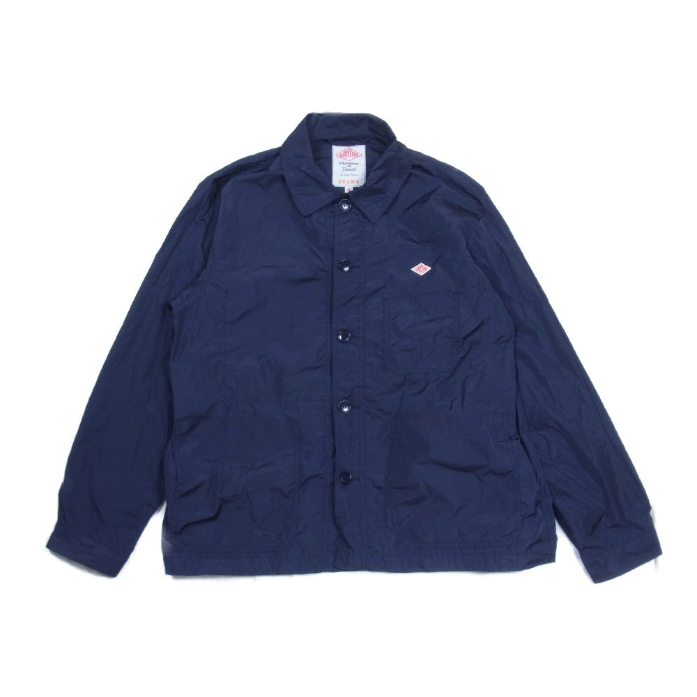 Danton ダントン FA22-112-01 BEAMS 別注 MICRO TAFTA COVERALLS マイクロ タフタ カバーオール ジャケット ネイビー系 40【中古】