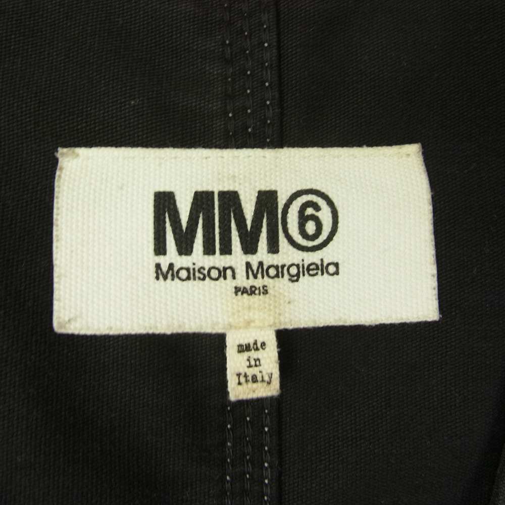 MAISON MARGIELA メゾンマルジェラ MM6 エムエムシックス 18SS S52CT0294 S48447 OVERSIZE DRESS WITH POCKETS オーバーサイズ ドレス ステッチ サイドスリット Vネック ワンピース ブラック系 36【中古】
