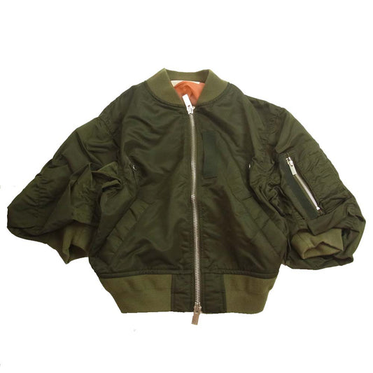 Sacai サカイ 22SS 22-06062 Nylon Twill Blouson Bomber Jacket ナイロンツイル ボンバージャケット ブルゾン カーキ系 3【中古】