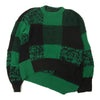 Sacai サカイ 22SS 22-05945 Buffalo Check Knit Pullover バッファローチェック サイドスリット クロップド ニット プルオーバー ブラック系 グリーン系 2【中古】